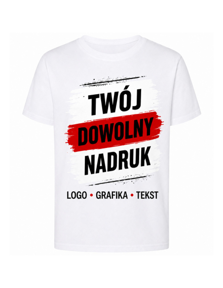 Koszulka Dziecięca Z Dowolnym Nadrukiem Grafika Tekst Logo Granatowa