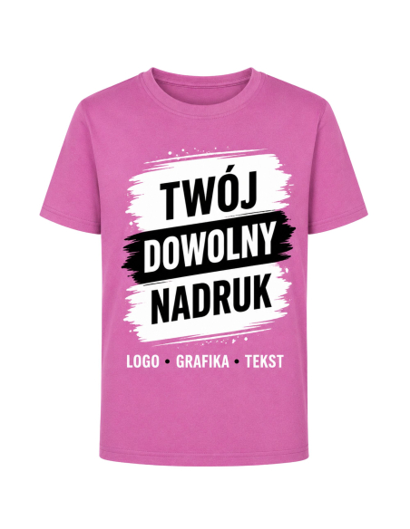 Koszulka Dziecięca Z Dowolnym Nadrukiem Grafika Tekst Logo Granatowa