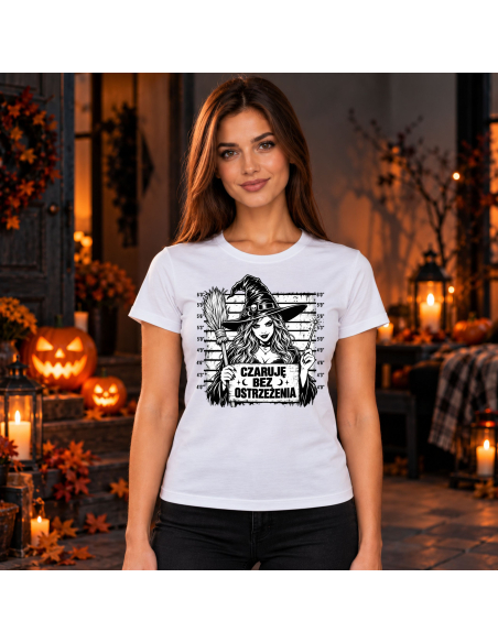 Koszulka Damska na Halloween - Czaruje Bez Ostrzeżenia