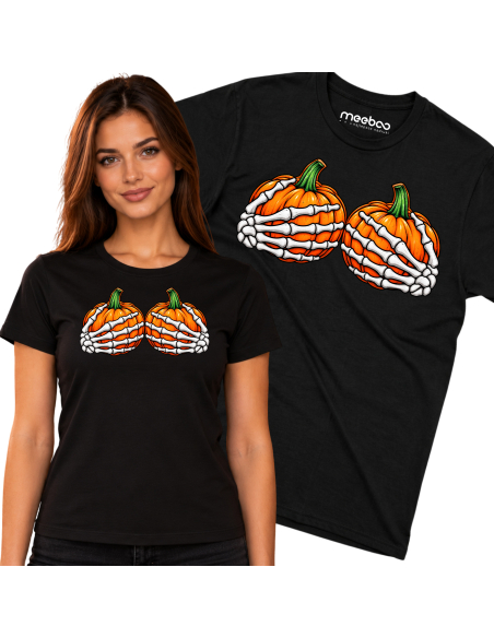 Koszulka Damska na Halloween - Ręce trzymające Dynie