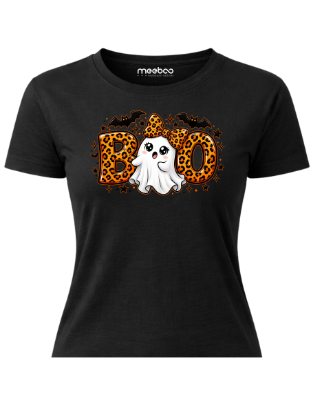 Koszulka Damska na Halloween - BOO Straszący Duch