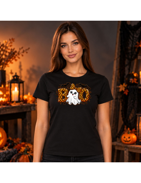 Koszulka Damska na Halloween - BOO Straszący Duch