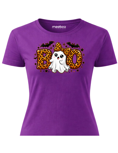 Koszulka Damska na Halloween - BOO Straszący Duch