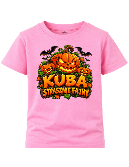 Koszulka Dziecięca na Haloween - Kuba Strasznie Fajny - Imienna