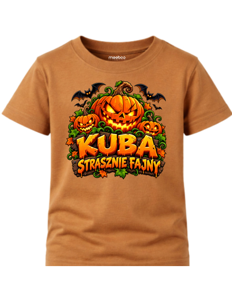 Koszulka Dziecięca na Haloween - Kuba Strasznie Fajny - Imienna