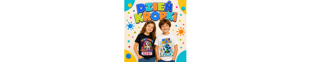 Koszulki na Dzień Kropki z imieniem dla dzieci
